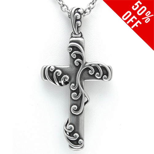 Ivy - Cross with Vines Necklace