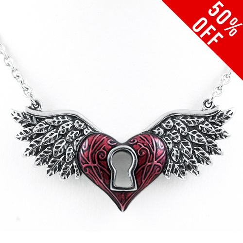 Winged Heart (Red) Necklace