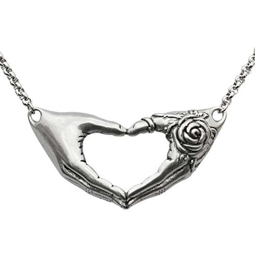 Friendship necklace with rose tattoo